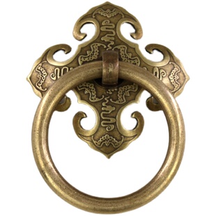 中式仿古家具柜门单孔全铜把手拉环圆环实木门窗隔扇门复古铜拉手