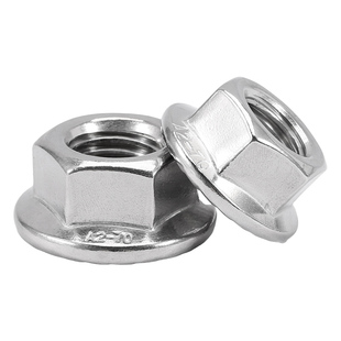 东明304不锈钢法兰螺母316防滑防松六角锁紧螺丝帽带齿带垫M3-M20