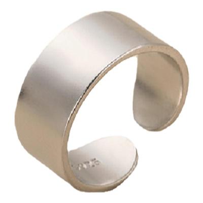 素图哑光戒指925纯银女小众设计轻奢高级素圈银饰开口可调节尾戒