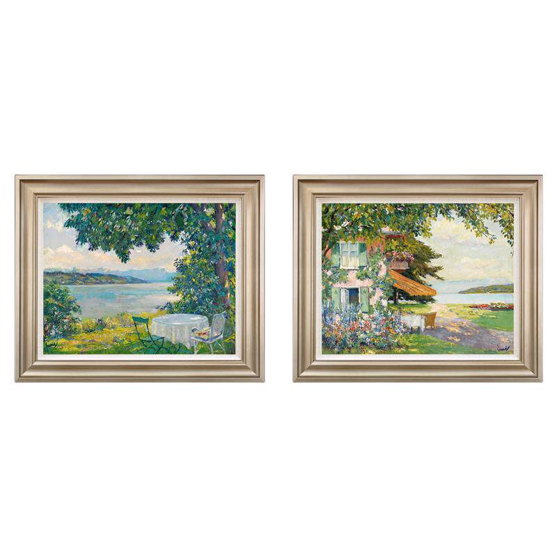 风色餐厅客厅双联组合风景油画