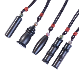 空心黑檀木储物吊坠楞严挂件项链男女药瓶宝宝宠物胎毛发纪念小瓶