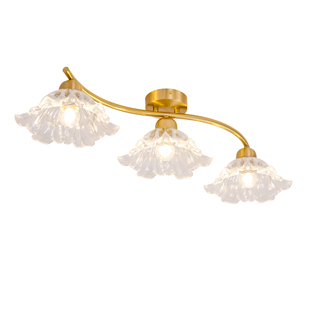 全铜过道灯法式田园衣帽间阳台卧室餐厅吧台灯三头玄关长条吸顶灯