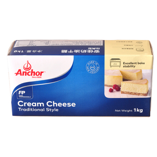 安佳奶油芝士奶酪块1kg 原装进口乳酪饼干重芝士蛋糕材料家用烘焙