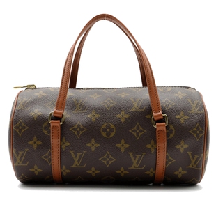 中古LV女包9~95新Papillon子母老花棋盘格巴比龙圆筒包BRANDOFF