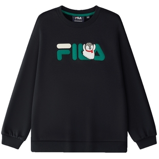 【抗菌功能】FILA斐乐儿童童装2025年冬季新款男女童加绒卫衣裤子