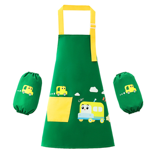 儿童围裙夏季绘画罩衣美术画室专用定制logo印字学校挂脖防水防脏