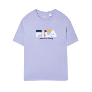 FILA斐乐官方女子短袖T恤春夏时尚休闲宽松运动打底logo短T恤衫