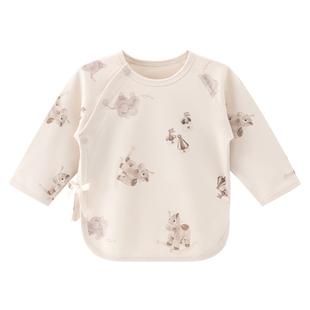 木生棉新生儿春秋绑带半背衣初生宝宝长袖纯棉和尚服婴儿产房上衣