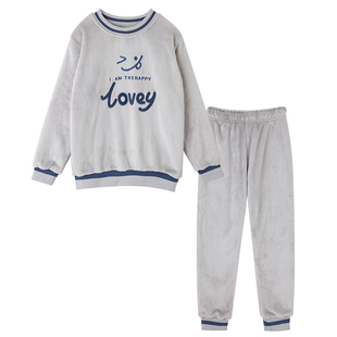 儿童睡衣男童秋冬季法兰绒加厚款珊瑚绒中大童男孩保暖家居服套装