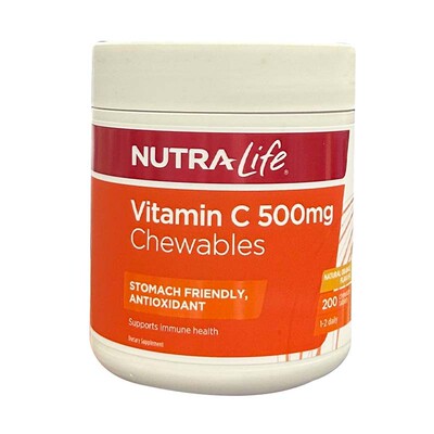 新西兰直邮代购Nutralife 纽乐 维生素C咀嚼片 500mg 200片补充VC