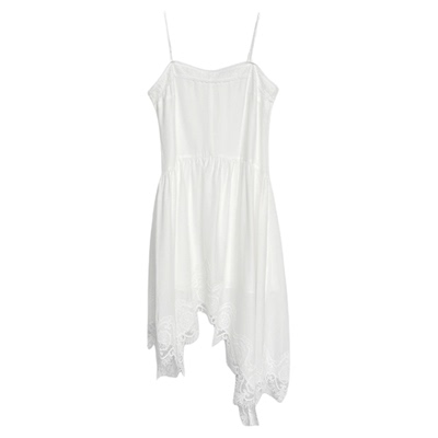 3ts夏季高级感叠穿连衣裙蕾丝镂空吊带裙收腰长裙海岛裙