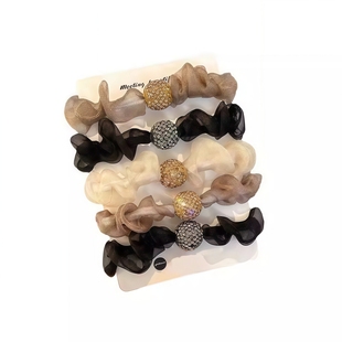 网纱头绳高弹力豹纹发绳气质高颜值欧根纱发圈头饰品扎头发饰女生