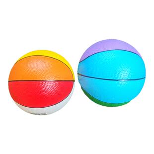 儿童塑胶8寸七彩训练篮球幼儿园迪克6寸双色弹力皮球宝宝拍拍玩具