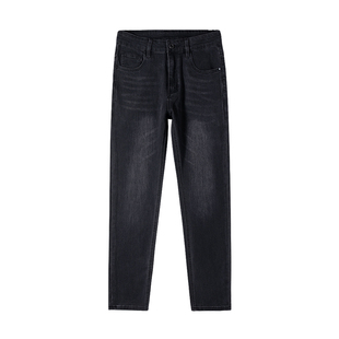 2025年秋冬爆款黑灰色牛仔裤男修身小脚弹力潮流百搭男士休闲长裤