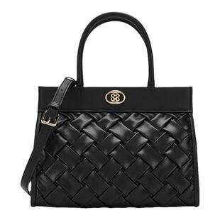 SATCHI/沙驰【莫尼娅系列】真皮编织托特包女轻奢高级感单肩包