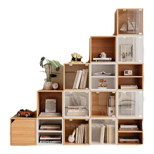 楼梯下储物柜自由组合格子柜收纳柜子置物柜书架书柜亚克力方格柜