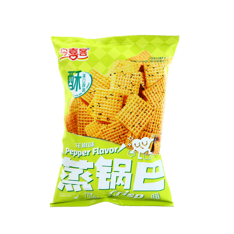 今喜客蒸锅巴158g花椒锅巴烧烤味小吃居家办公室休闲膨化网红零食