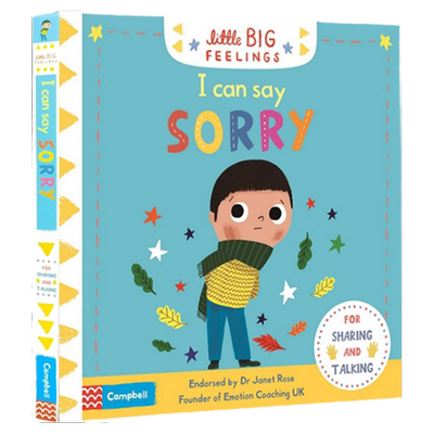 现货 英文绘本I Can Say Sorry我可以说对不起 机关操作书 纸板书 幼儿情绪控制管理亲子互动图画Little Big Feelings【外图原版】
