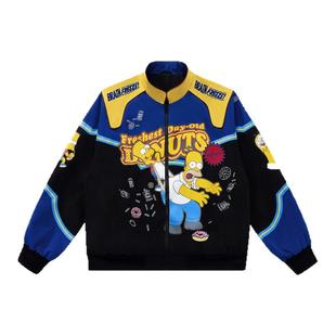 辛普森一家夹克男女潮牌2026春秋新款情侣撞色美式复古棒球服外套