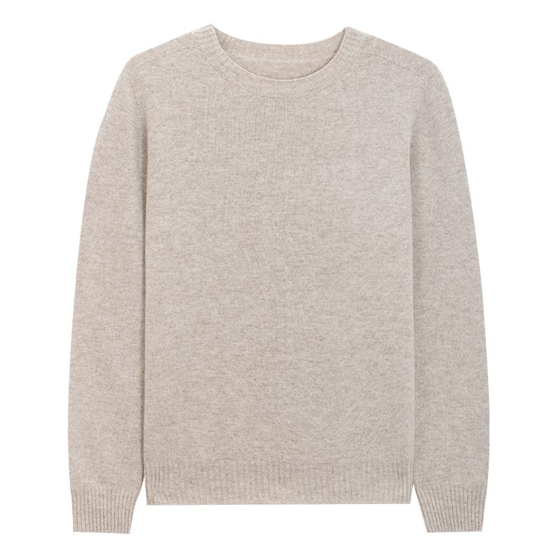 Mind Bridge【山羊绒】2025年秋无缝一体毛衣女士纯色圆领羊毛衫