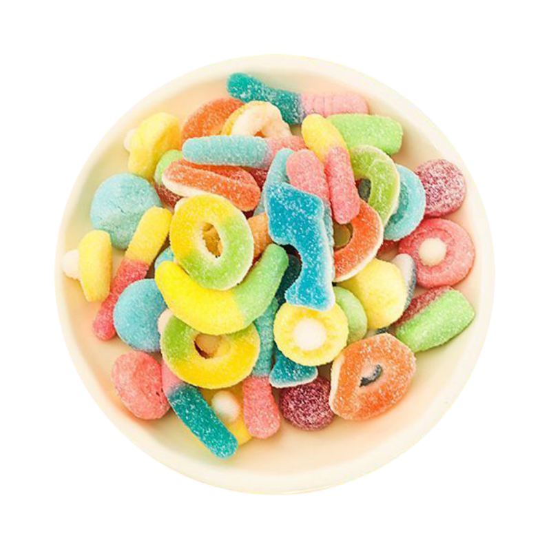 【酸砂橡皮糖】多彩软糖混合涂油口味水果QQ网红糖果果汁零食散装