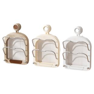 吸盘多层锅盖架壁挂式放置器厨房置物架上墙放锅盖收纳架子免打孔