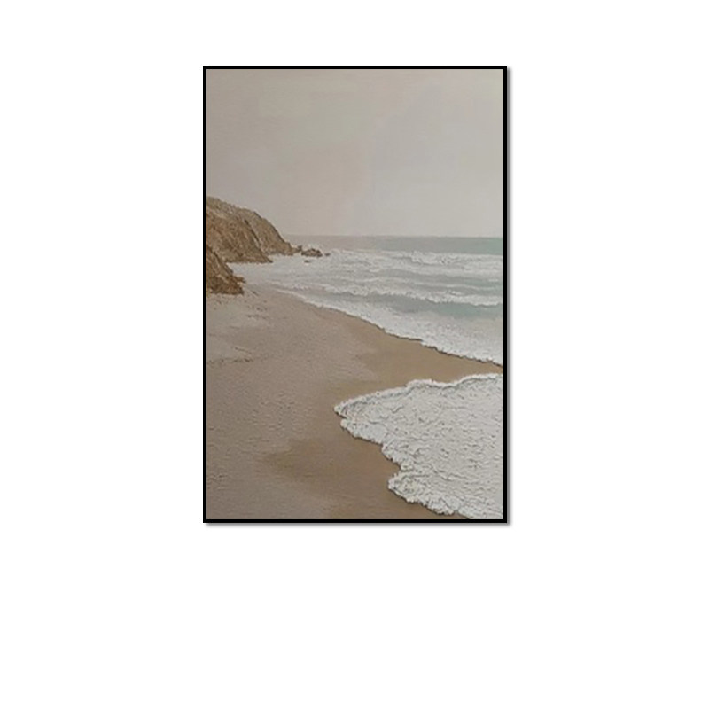 现代简约装饰画砂岩肌理海浪客厅玄关挂画酒店过道背景墙餐厅壁画