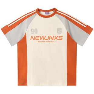 江南先生NewJNXS凉感冰皮240g索罗娜7A抗菌拼接运动情侣短袖T恤夏