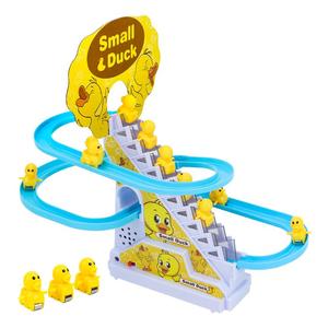 儿童小鸭子滑滑梯玩具男宝宝1-3岁女2电动益智音乐轨道黄鸭爬楼梯