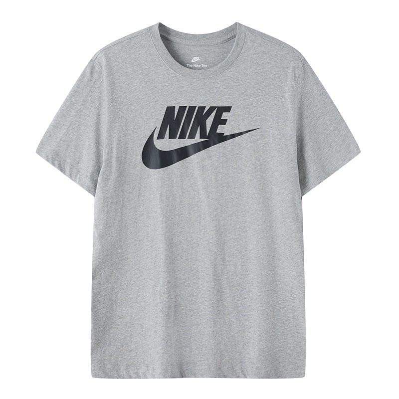 Nike耐克男装2026夏LOGO印花灰色纯棉透气宽松短袖T恤 AR5005-066