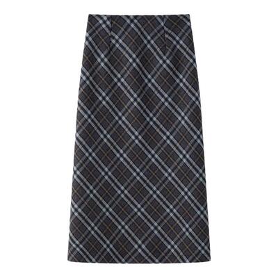 学院风中长裙显瘦半身裙