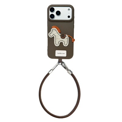 皮纹立体刺绣小马带手绳