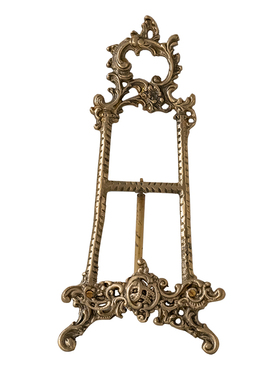 复古金色赏盘架黄铜迷你化妆镜