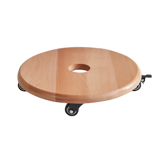 加厚实木移动托盘圆形花盆酒水缸鱼缸带滚轮超大承重底座底托托盆