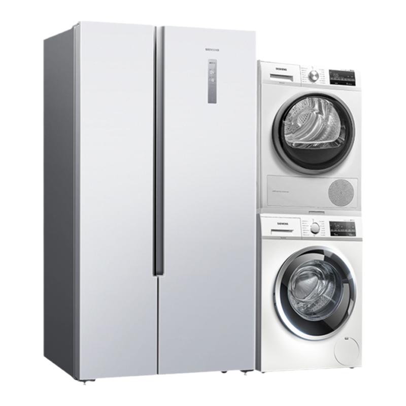 西门子冰洗烘套装501L双开门变频冰箱10+10滚筒热泵洗烘套装
