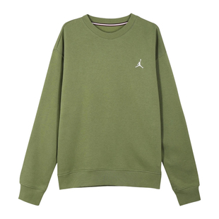 AIR Jordan飞人男女同款冬季加绒保暖绿色圆领套头卫衣FJ7777-340