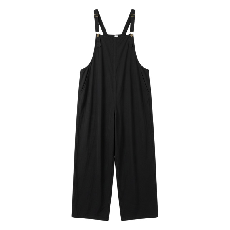 Casual high waist and loose strap trousers休闲高腰宽松背带裤