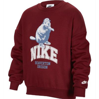 滔搏NIKE耐克大童印花长袖卫衣运动休闲套头衫HV1746-677