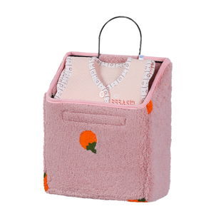 墙挂式毛绒收纳挂袋超大容量收纳神器宿舍床边门后布艺挂式储物袋