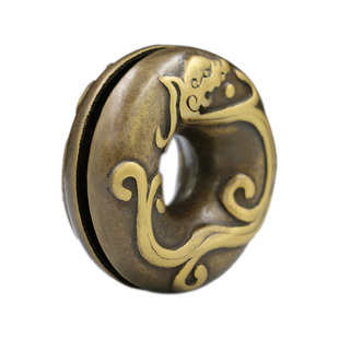 铜虎撑医铃串铃民间乡医郎中用纯铜药铃虎叉把玩收藏送中医手摇铃