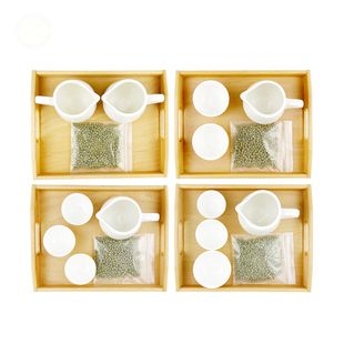 蒙台梭利日常生活区教具倒舀谷物倒物工作蒙氏幼儿园生活区域材料