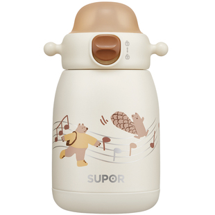 苏泊尔儿童保温吸管水杯2025新款幼儿园上学专用男女生大容量钛杯