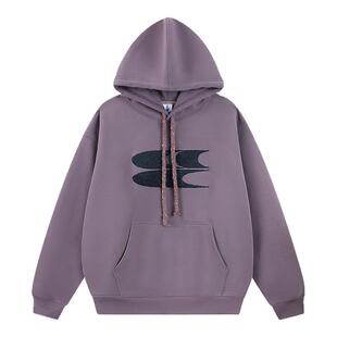 CryingCenter 秋冬连帽毛巾绣logo彩点抽绳加绒加厚卫衣 哭喊中心