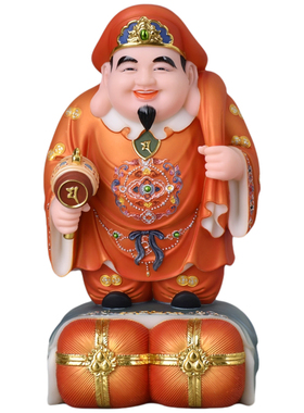 汉白玉大黑天财神吉祥摆件