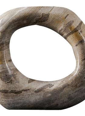 几何摆件样板间木化石