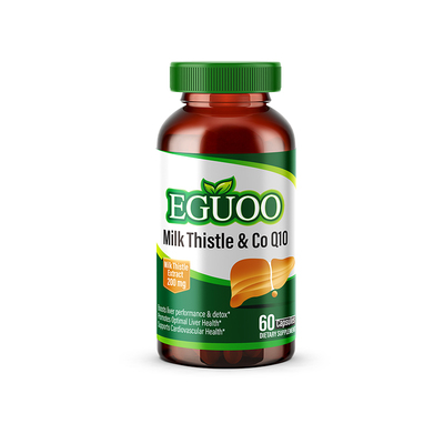 EGUOO原装进口水飞蓟辅酶Q10胶囊转氨酶熬夜喝酒奶蓟草调肝非片l