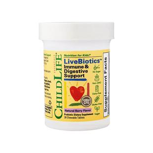 童年时光Childlife宝宝益生菌咀嚼片调理肠胃30片元便秘肠道消化