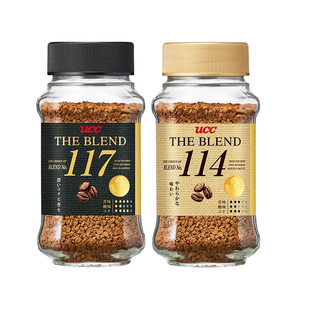 UCC117黑咖啡日本进口悠诗诗无蔗糖咖啡粉学生提神瓶装速溶黑咖啡