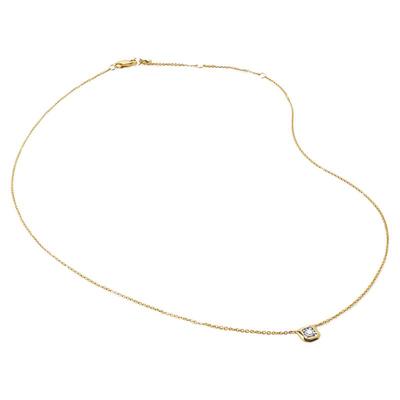 Monica Vinader莫妮卡项链经典方形培育钻石项链礼物小众吊坠镀金