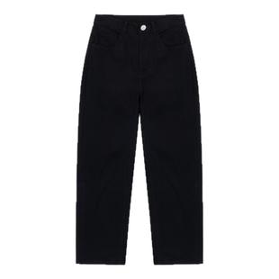 布景休闲裤女冬季新品简约多口袋设计纯色窄版直筒微弹裤子1279